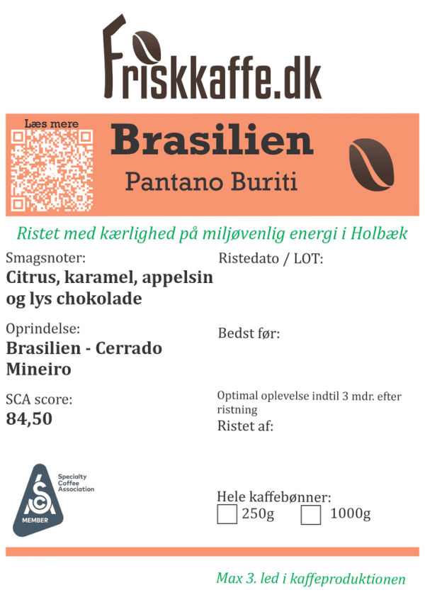 Friskristet kaffe Brasilien Pantano Buriti